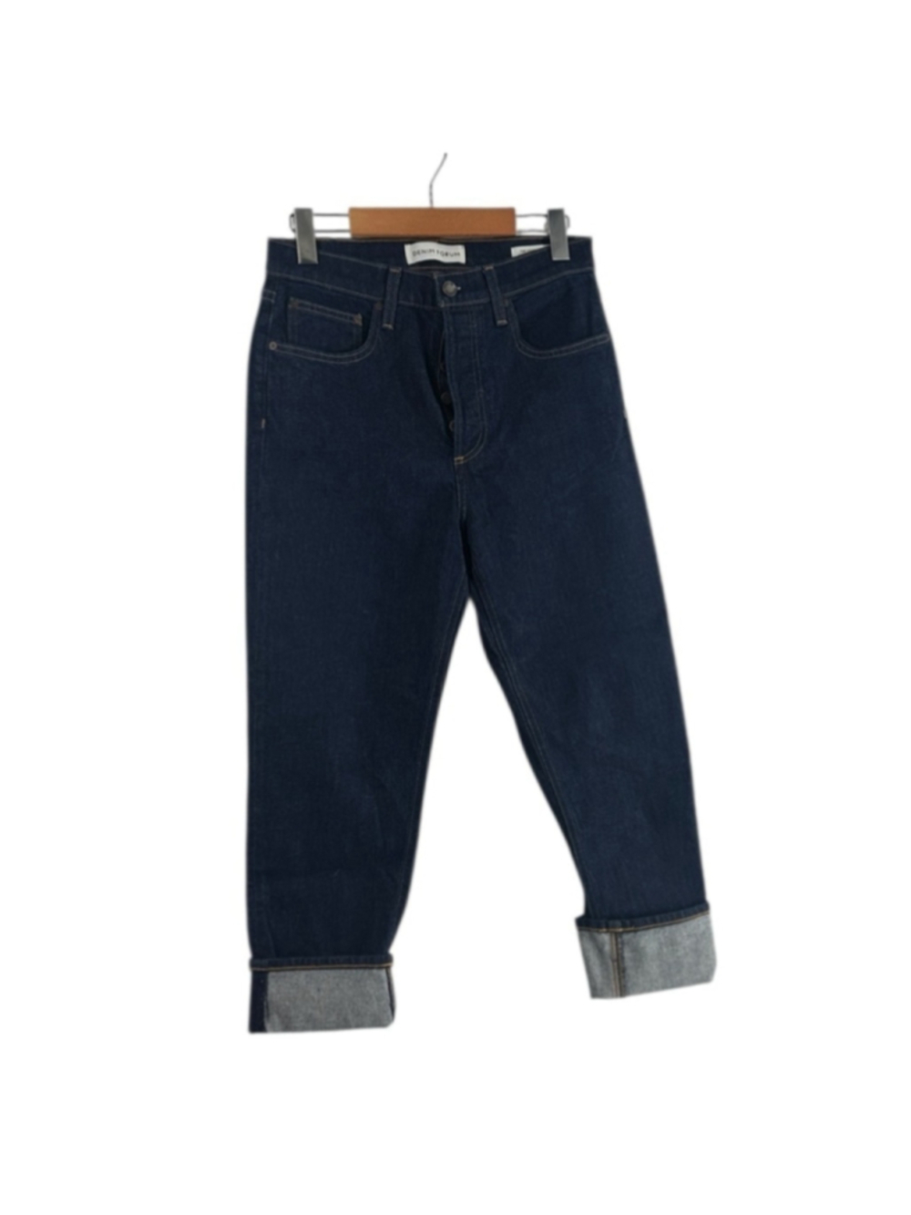 Aritzia Denim Forum The yoko high rise slim Jeans dark denim cuffed sz 28
